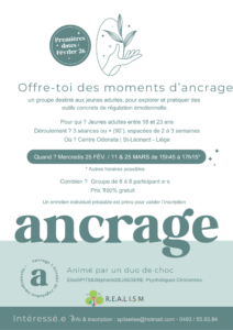 groupe ancrage jeunes adultes Liège