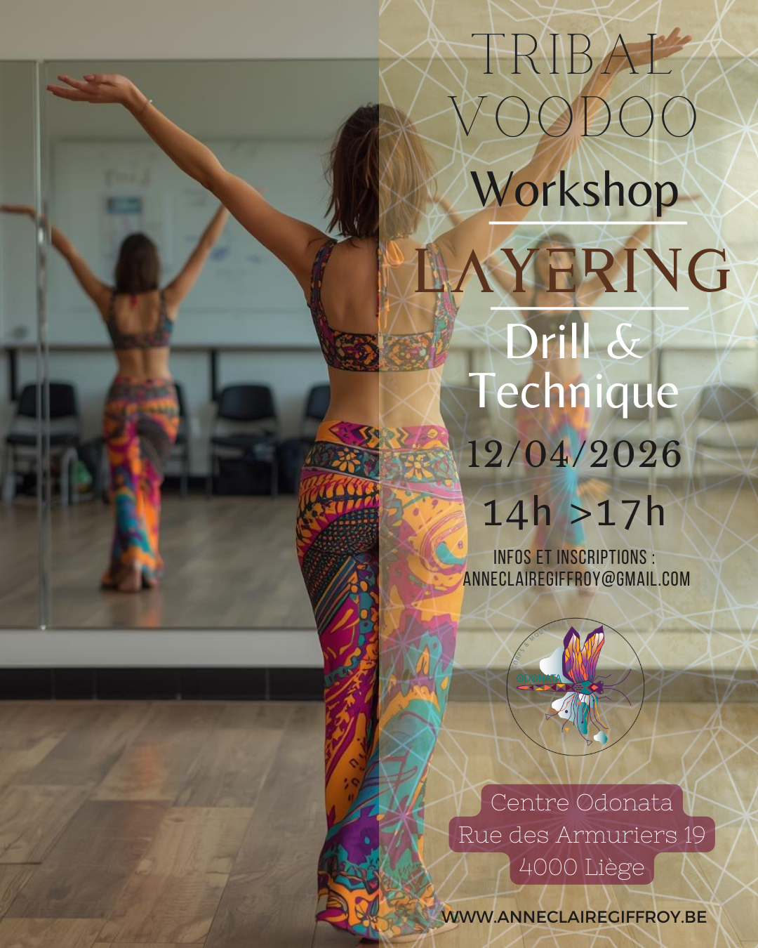 Stage de danse orientale fusion technique avec exercices de drills et travail du corps féminin