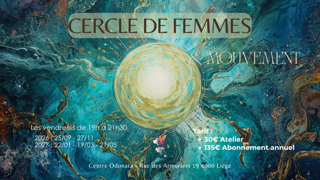Affiche des cercles de femmes saison 2026-2027 au Centre Odonata à Liège