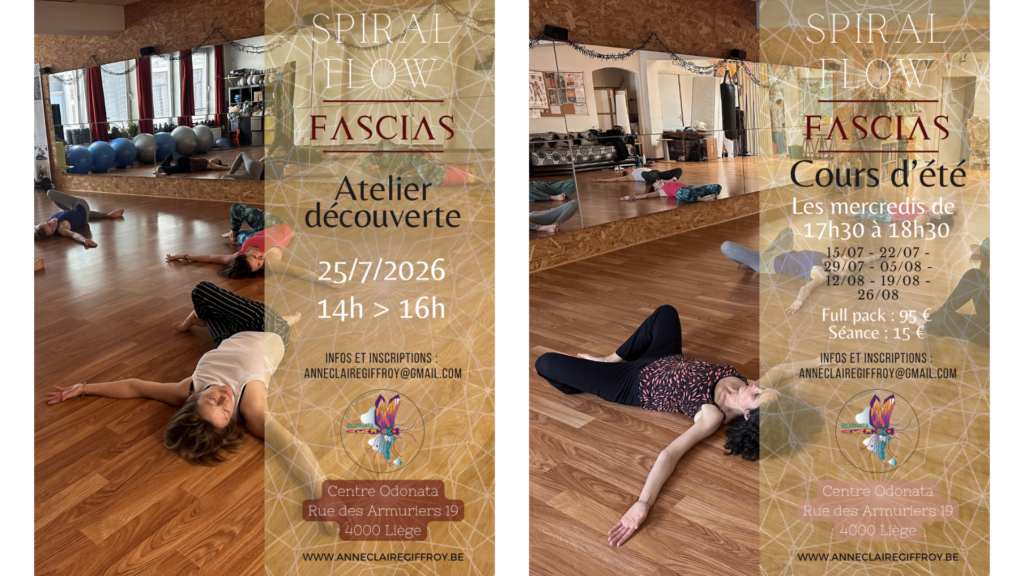 Atelier Spiral Flow de mobilité fasciale inspiré de la méthode MUNZ FLOOR à Liège