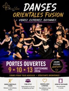 Portes ouvertes Danse Orientale Fusion de Mezza Luna les 9, 10 et 13 septembre 2026 à La Mi’Lune